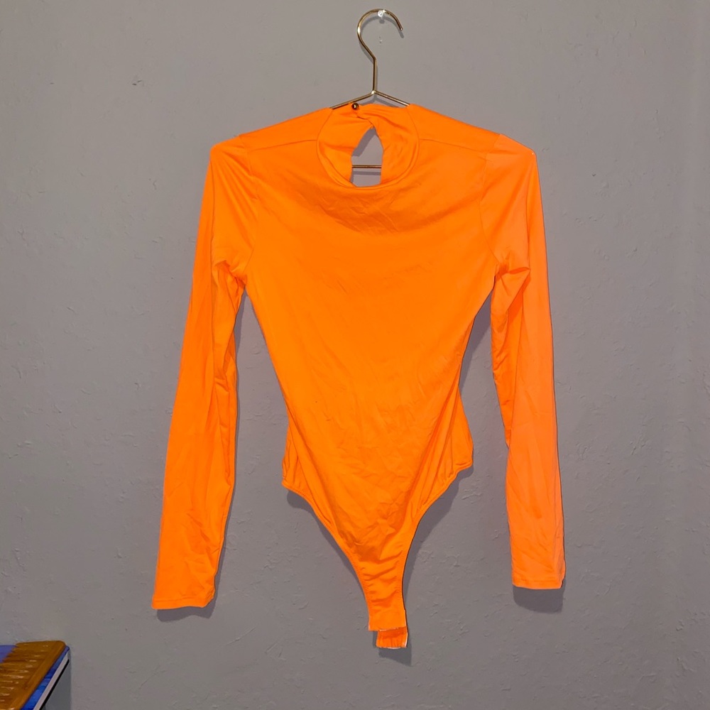 Neon orange turtleneck fashion nova
